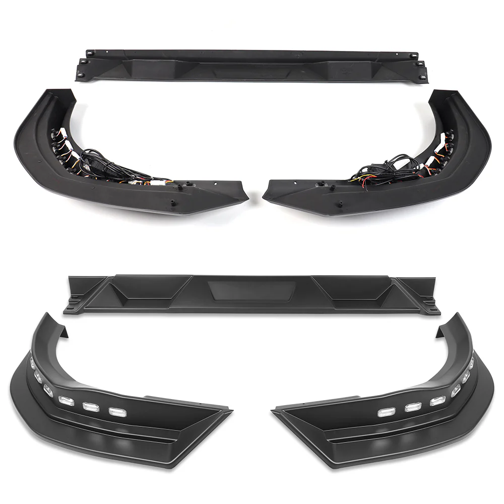 STP-Style For 2016 2017 2018 Toyota RAV4 Front Bumper Lower Lip Splitter With LED Sequential Light -Unpainted Matte Black - Image 4