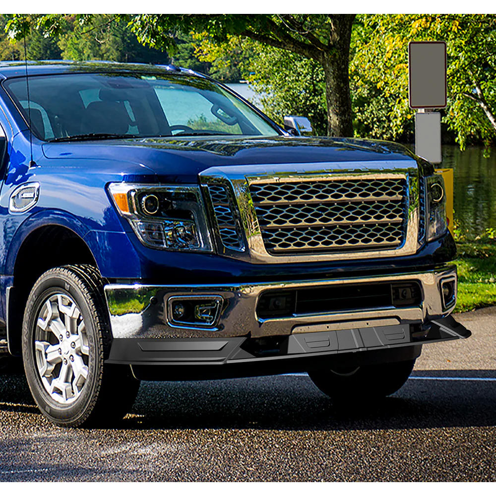 STP-Style For 2017-2019 Nissan Titan Front Bumper Lower Lip Splitter -Unpainted Matte Black - Image 5