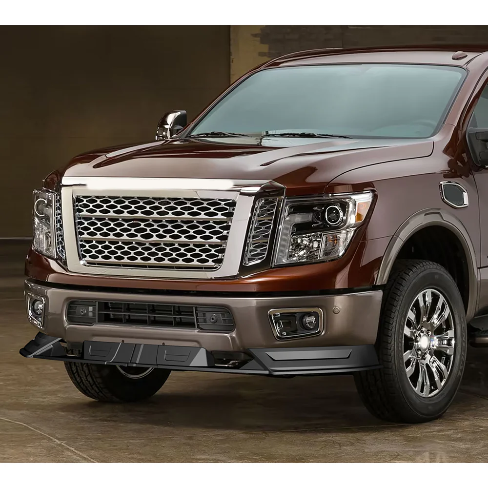 STP-Style For 2017-2019 Nissan Titan Front Bumper Lower Lip Splitter -Unpainted Matte Black - Image 6