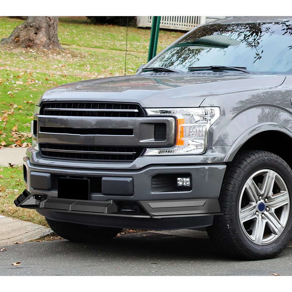 STP-Style For 2018 2019 2020 Ford F-150 Front Bumper Lip Splitter -Unpainted Matte Black - Image 3