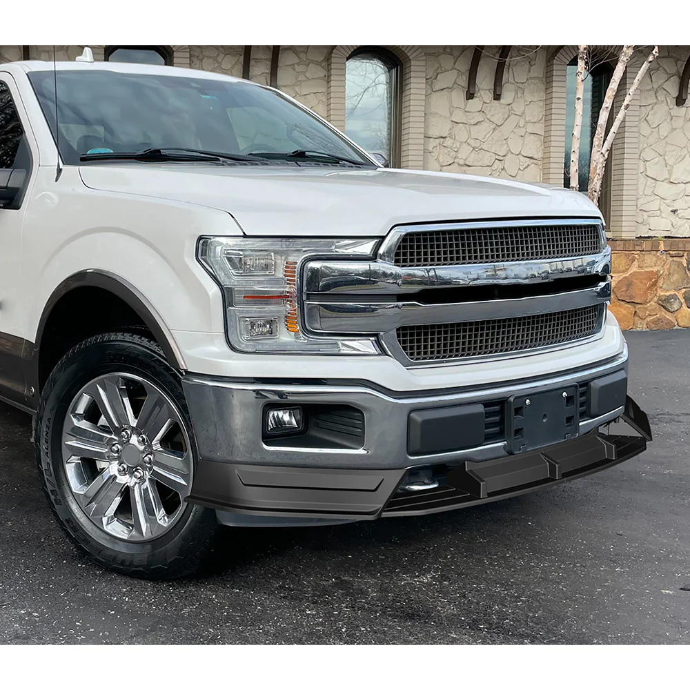 STP-Style For 2018 2019 2020 Ford F-150 Front Bumper Lip Splitter -Unpainted Matte Black - Image 5