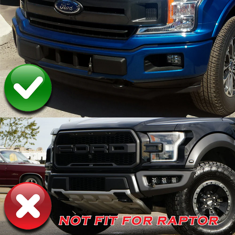 STP-Style For 2018 2019 2020 Ford F-150 Front Bumper Lip Splitter With LED Sequential Light -Unpainted Matte Black - Image 15
