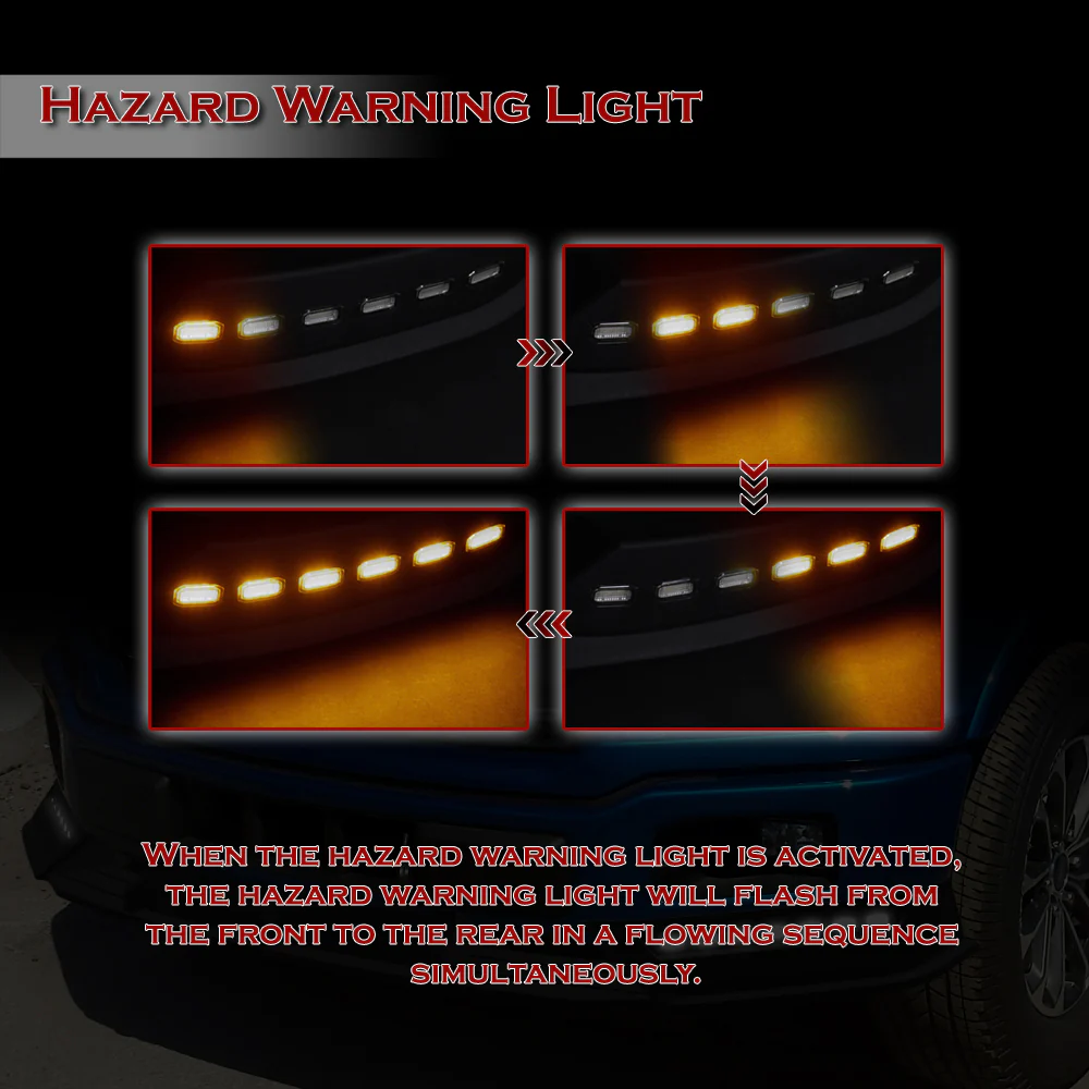 STP-Style For 2018 2019 2020 Ford F-150 Front Bumper Lip Splitter With LED Sequential Light -Unpainted Matte Black - Image 9