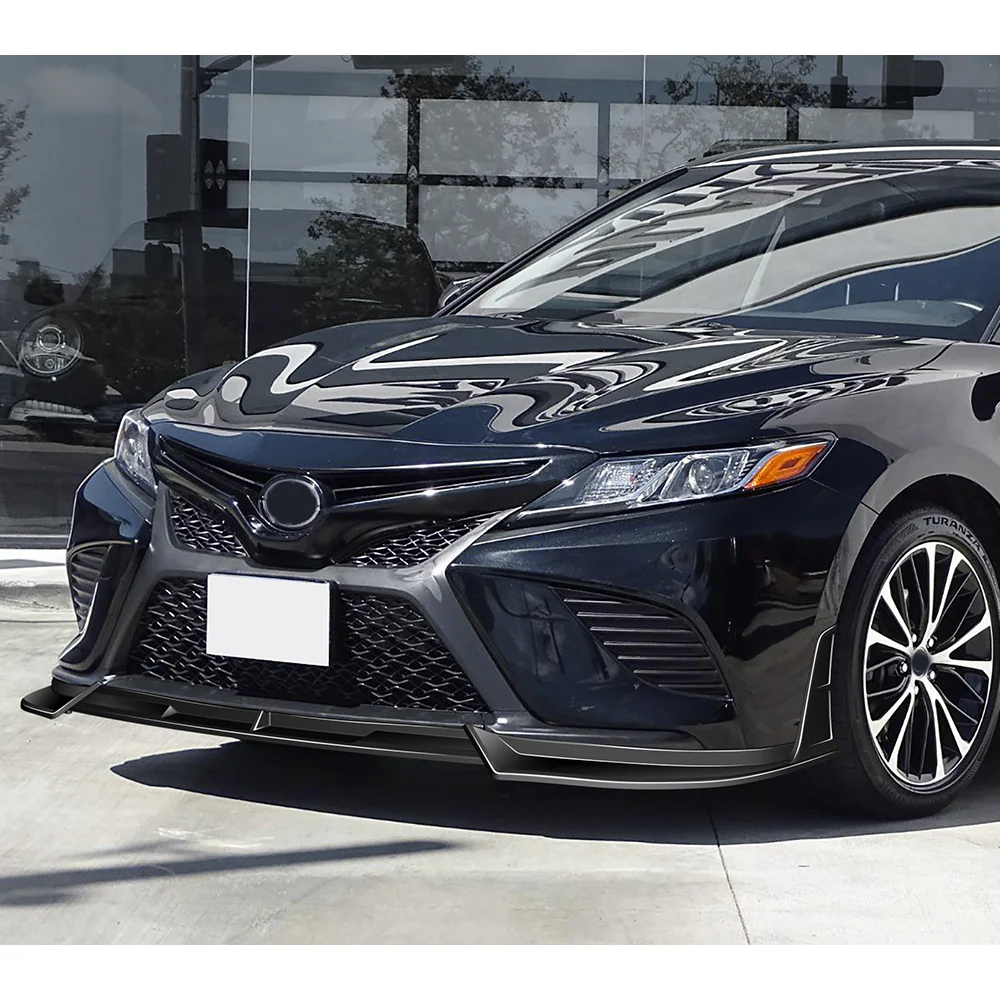 STP-Style For 2018-2020 Toyota Camry SE / XSE Front Bumper Lip -Painted Black - Image 6