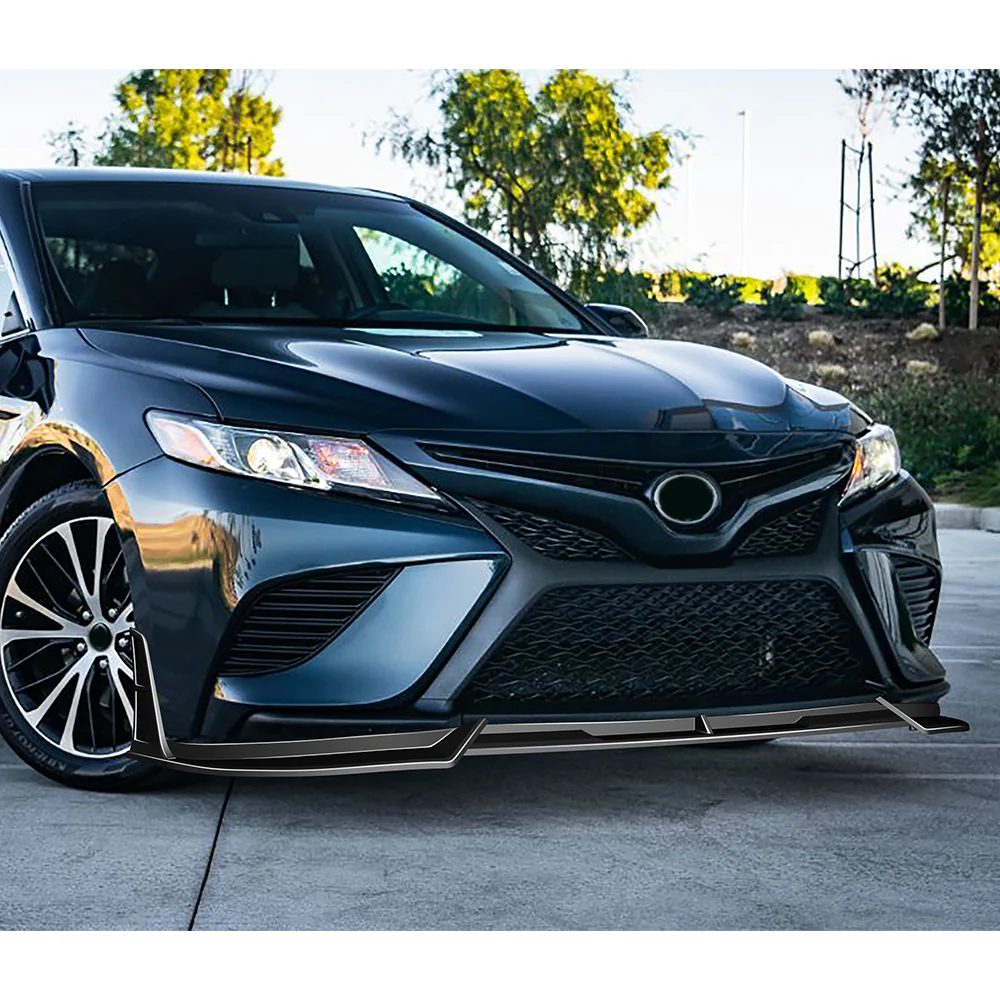 STP-Style For 2018-2020 Toyota Camry SE / XSE Front Bumper Lip -Painted Black - Image 7