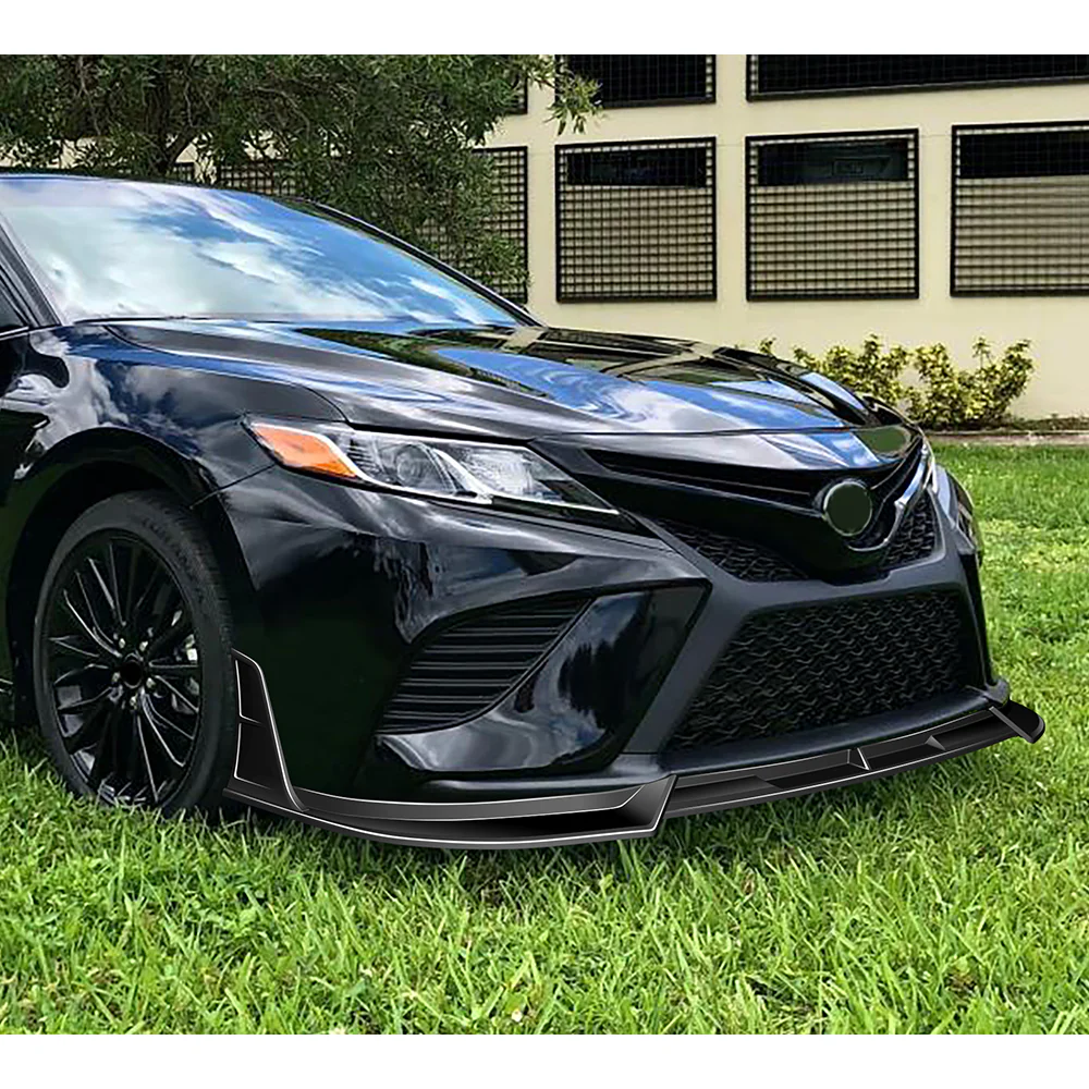 STP-Style For 2018-2020 Toyota Camry SE / XSE Front Bumper Lip -Painted Black - Image 8
