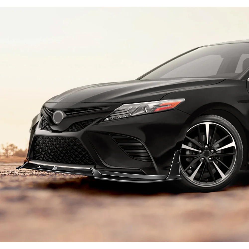 STP-Style For 2018-2020 Toyota Camry SE / XSE Front Bumper Lip -Painted Black - Image 9