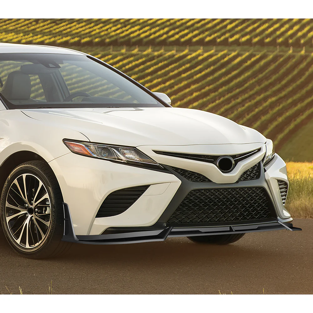 STP-Style For 2018-2020 Toyota Camry SE / XSE Front Bumper Lip -Unpainted Matte Black - Image 6