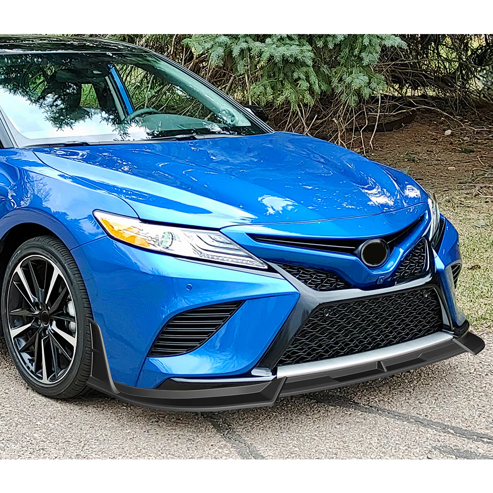 STP-Style For 2018-2020 Toyota Camry SE / XSE Front Bumper Lip -Unpainted Matte Black - Image 8