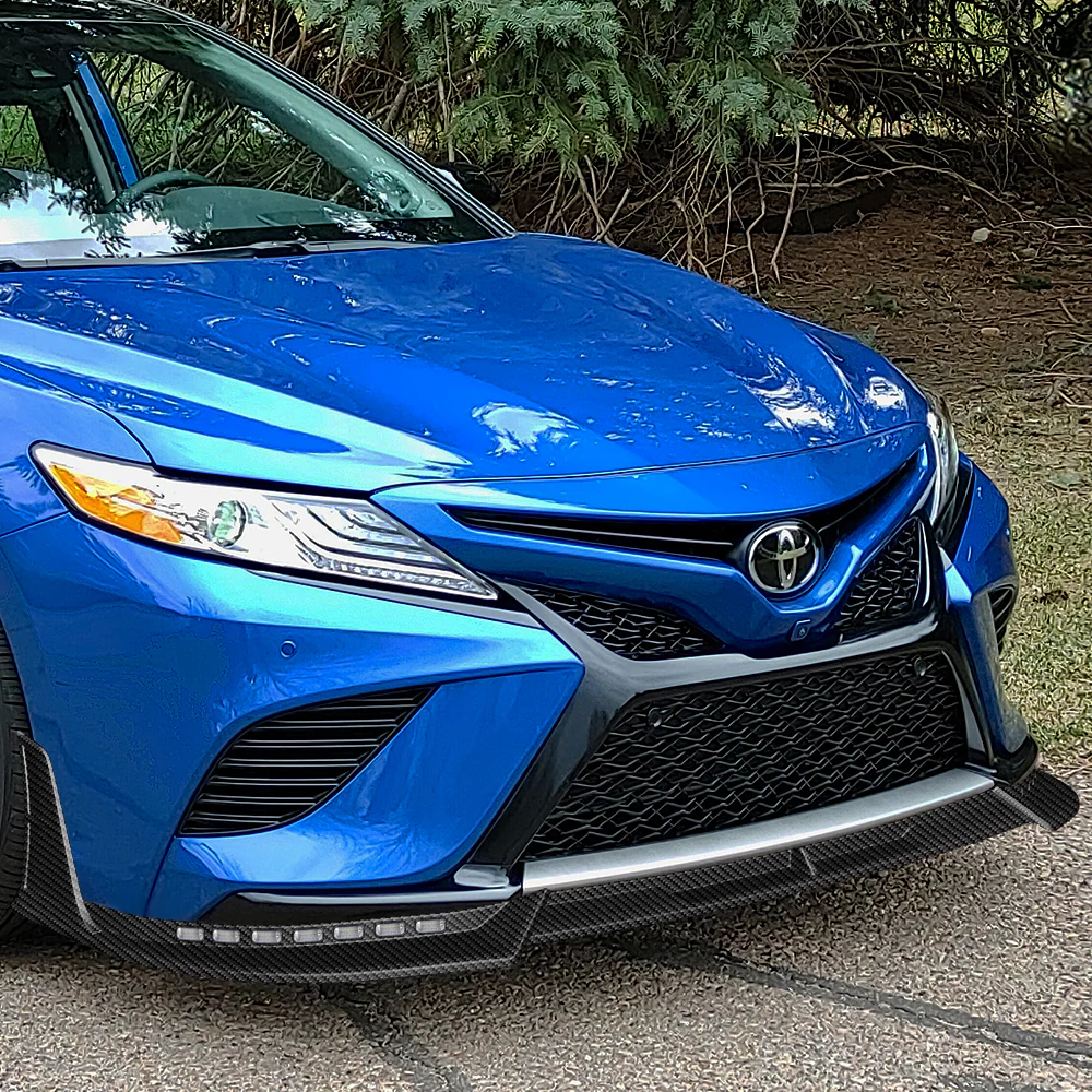 STP-Style For 2018-2020 Toyota Camry SE / XSE Front Bumper Lip With LED Sequential Light -Carbon Fiber Look - Image 10