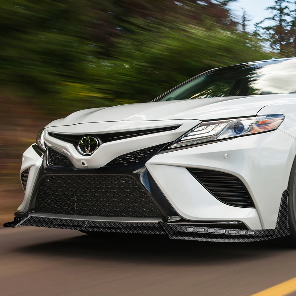 STP-Style For 2018-2020 Toyota Camry SE / XSE Front Bumper Lip With LED Sequential Light -Carbon Fiber Look - Image 11