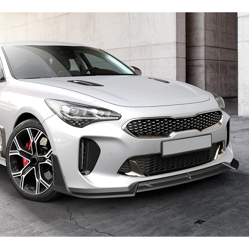 STP-Style For 2018-2023 Kia Stinger GT-Line Front Bumper Lip Splitter -Unpainted Matte Black - Image 6