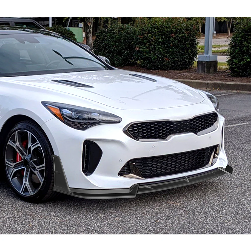 STP-Style For 2018-2023 Kia Stinger GT-Line Front Bumper Lip Splitter -Unpainted Matte Black - Image 8