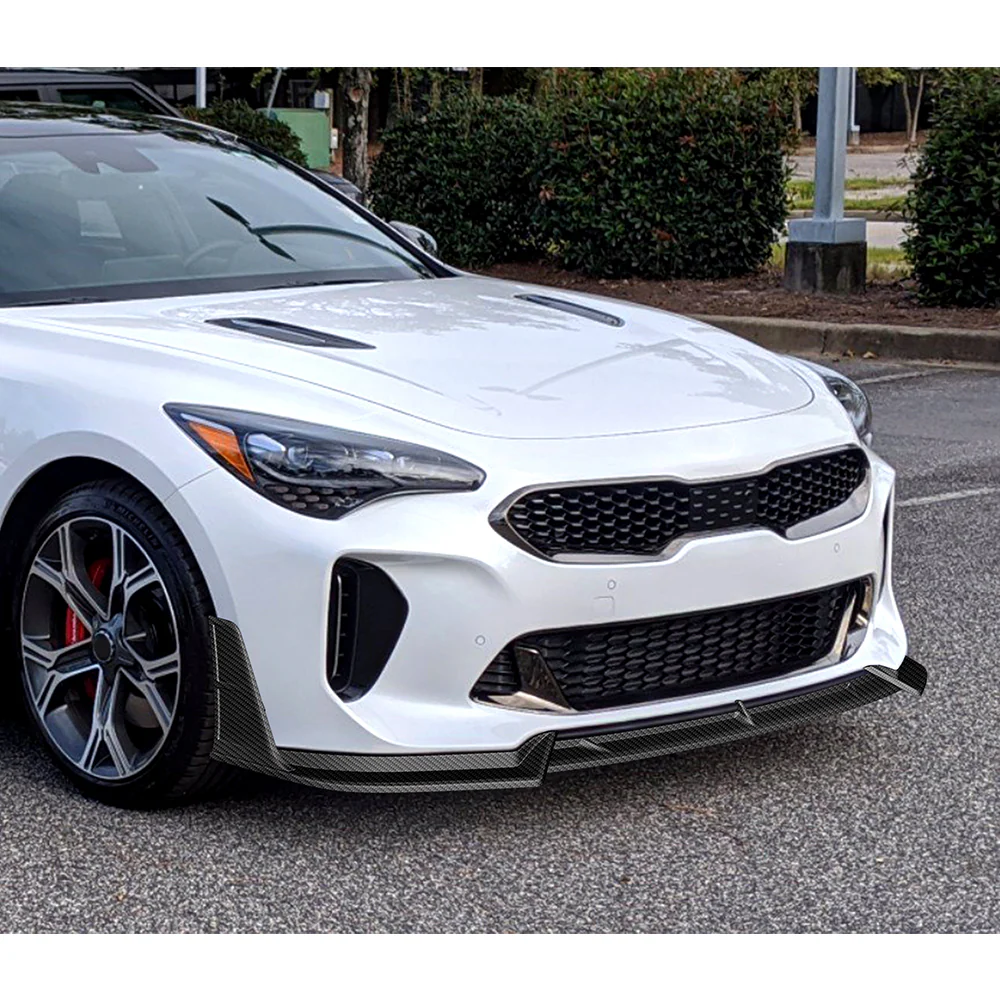 STP-Style For 2018-2023 Kia Stinger GT-Line Front Bumper Lip Splitter -Carbon Fiber Look - Image 6