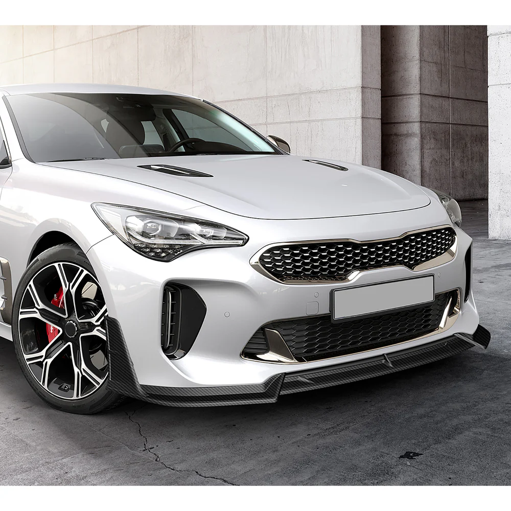 STP-Style For 2018-2023 Kia Stinger GT-Line Front Bumper Lip Splitter -Carbon Fiber Look - Image 7