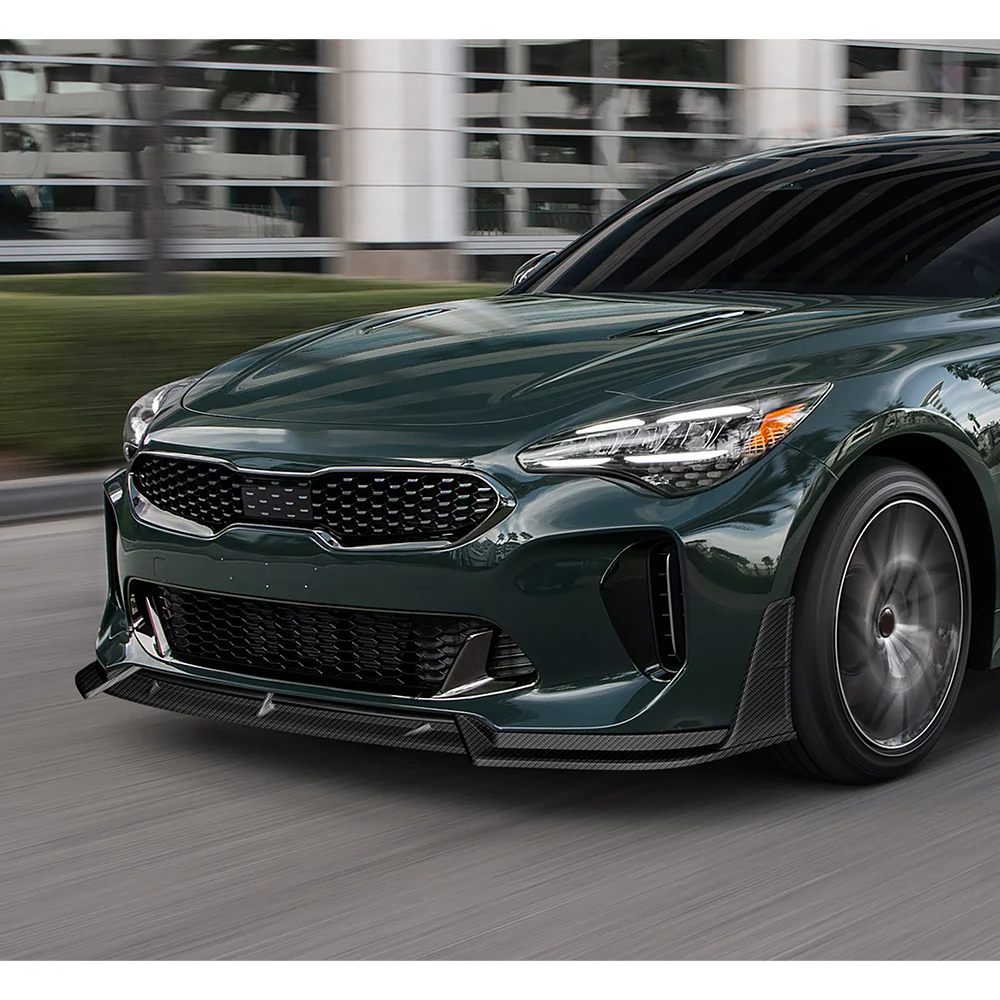 STP-Style For 2018-2023 Kia Stinger GT-Line Front Bumper Lip Splitter -Carbon Fiber Look - Image 8