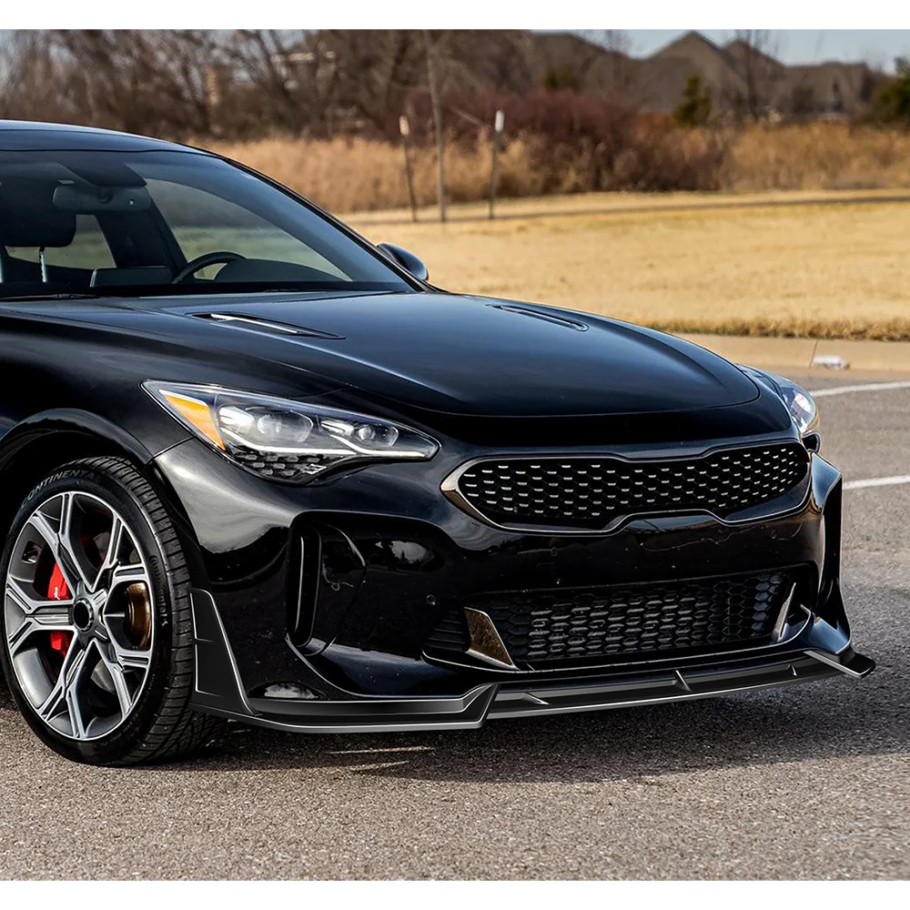 STP-Style For 2018-2023 Kia Stinger GT-Line Front Bumper Lip Splitter -Painted Black - Image 7