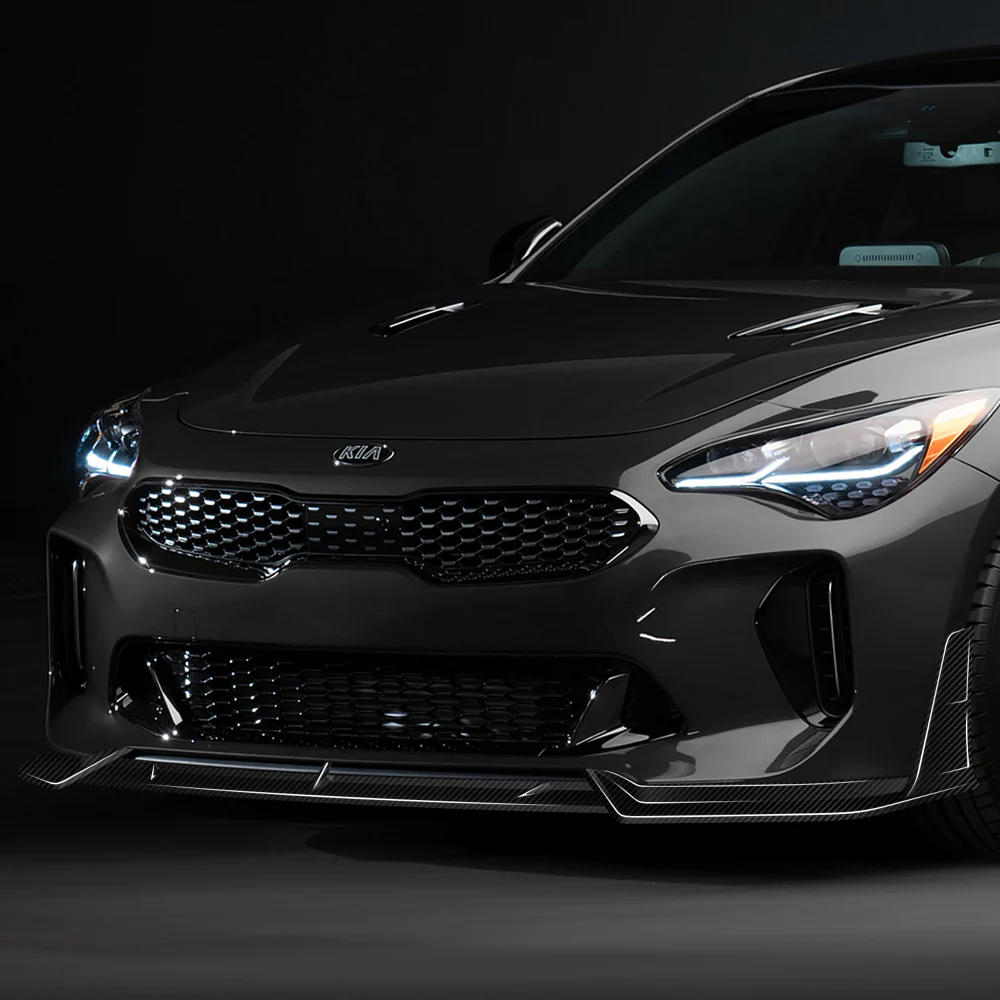 STP-Style For 2018-2023 Kia Stinger GT-Line Front Bumper Lip Splitter -Real Carbon Fiber - Image 5