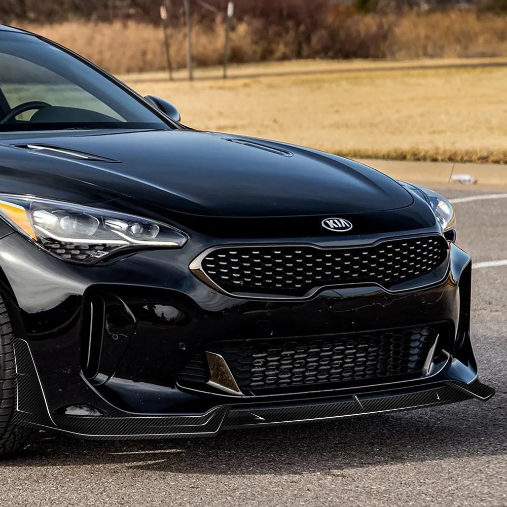 STP-Style For 2018-2023 Kia Stinger GT-Line Front Bumper Lip Splitter -Real Carbon Fiber - Image 6