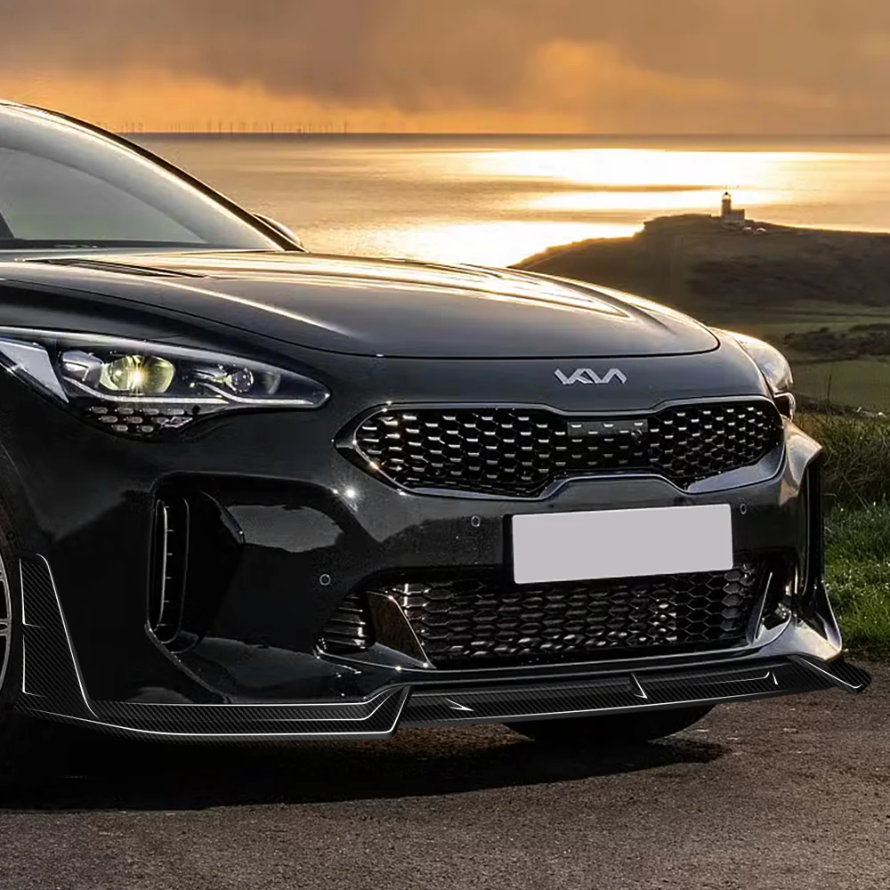 STP-Style For 2018-2023 Kia Stinger GT-Line Front Bumper Lip Splitter -Real Carbon Fiber - Image 7
