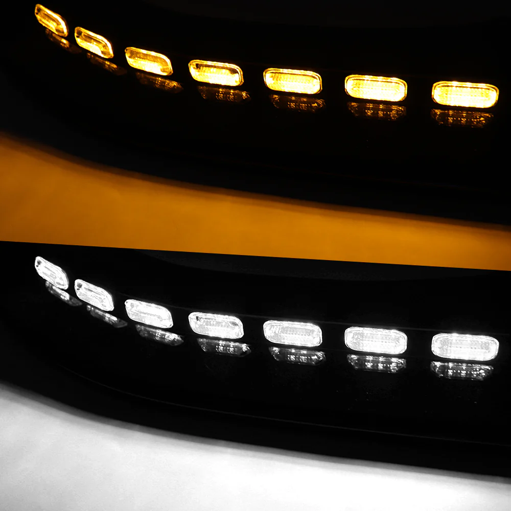 STP-Style For 2018-2023 Kia Stinger GT-Line Front Bumper Lip Splitter With LED Sequential Light -Unpainted Matte Black - Image 6