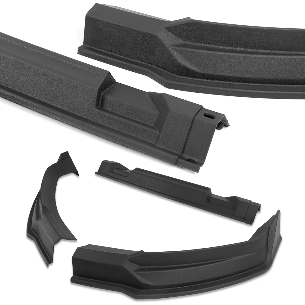 STP-Style For 2019 2020 2021 GMC Sierra 1500 Front Bumper Lip Splitter -Unpainted Matte Black - Image 4