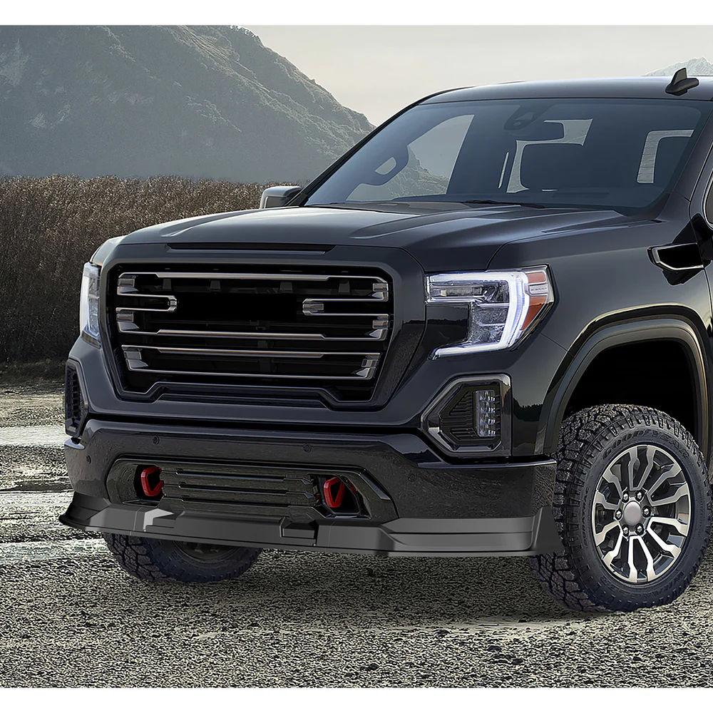 STP-Style For 2019 2020 2021 GMC Sierra 1500 Front Bumper Lip Splitter -Unpainted Matte Black - Image 7