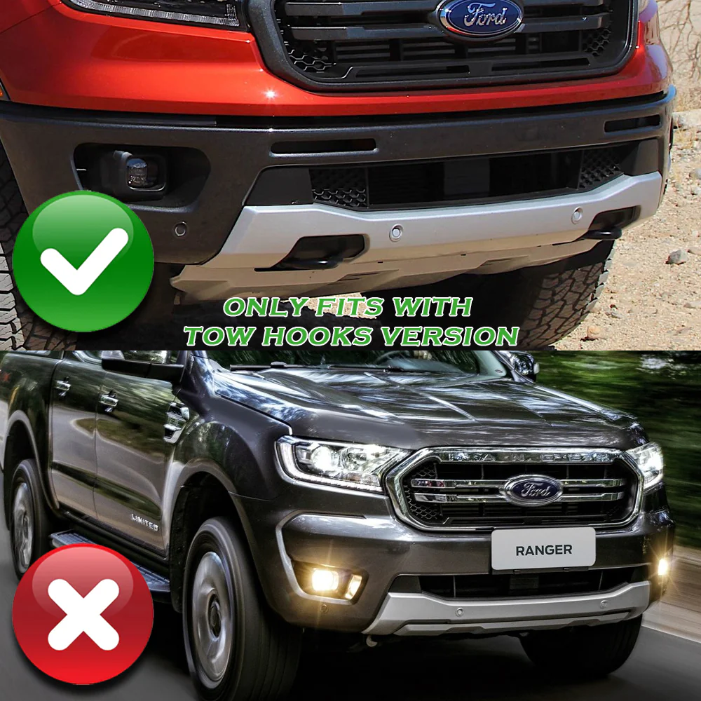 STP-Style For 2019-2023 Ford Ranger Front Bumper Lip Splitter With LED Sequential Light -Unpainted Matte Black - Image 12