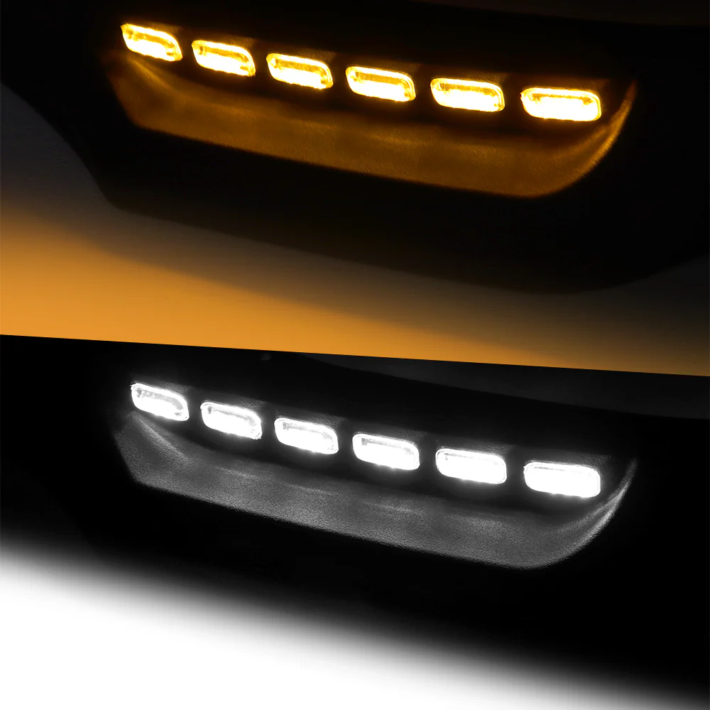 STP-Style For 2019-2023 Ford Ranger Front Bumper Lip Splitter With LED Sequential Light -Unpainted Matte Black - Image 7