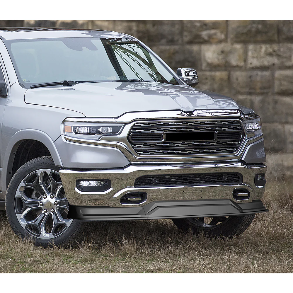 STP-Style For 2019-2024 Dodge Ram 1500 Trucks Front Bumper Lower Lip Splitter -Unpainted Matte Black - Image 4