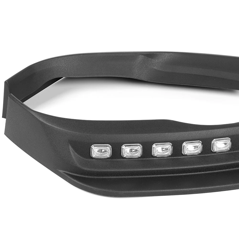 STP-Style For 2019-2024 Dodge Ram 1500 Trucks Front Bumper Lower Lip Splitter With LED Sequential Light -Unpainted Matte Black - Image 2