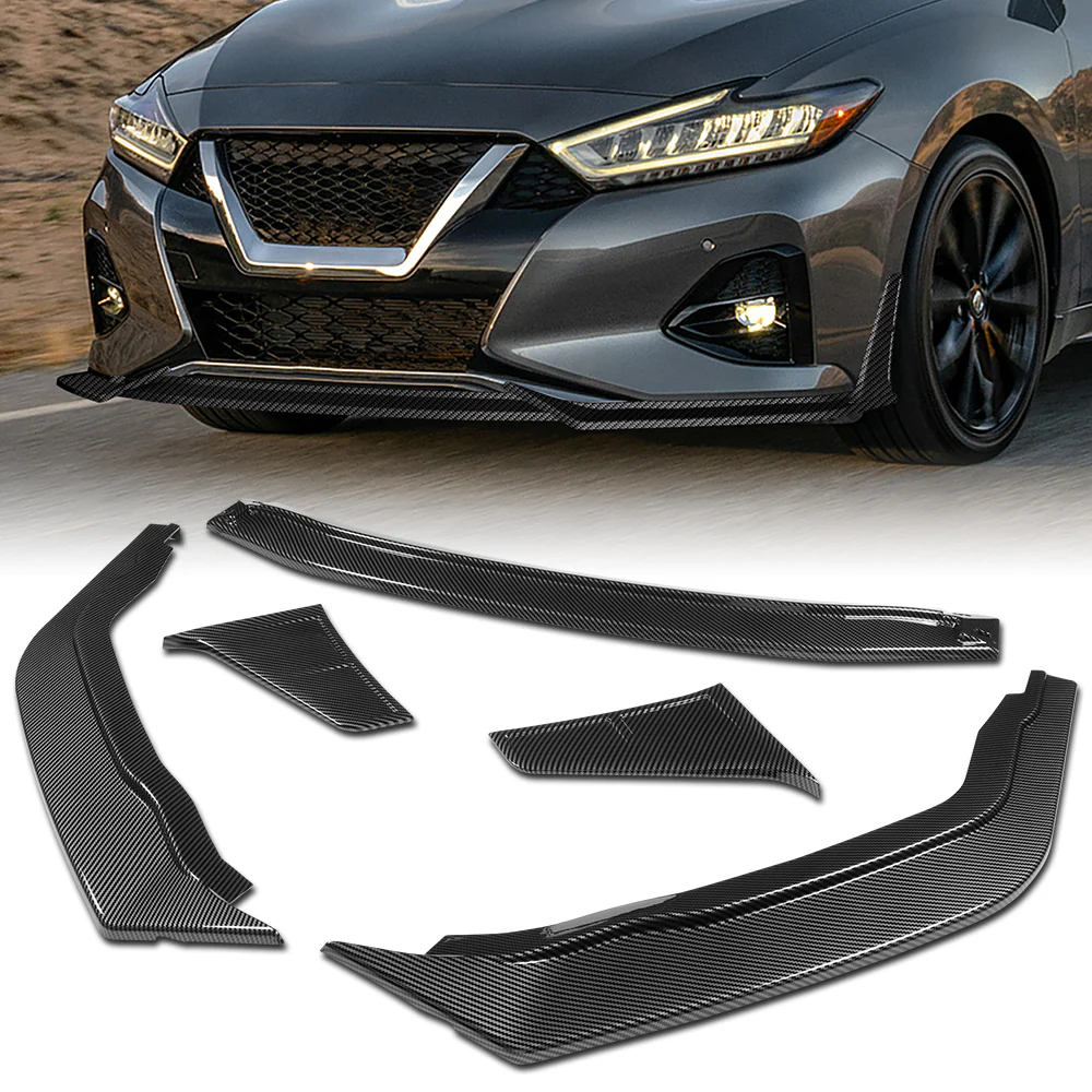 STP-Style For 2019-2024 Nissan Maxima Front Bumper Splitter Spoiler Lip 5PCS -Carbon Look Style - Image 6