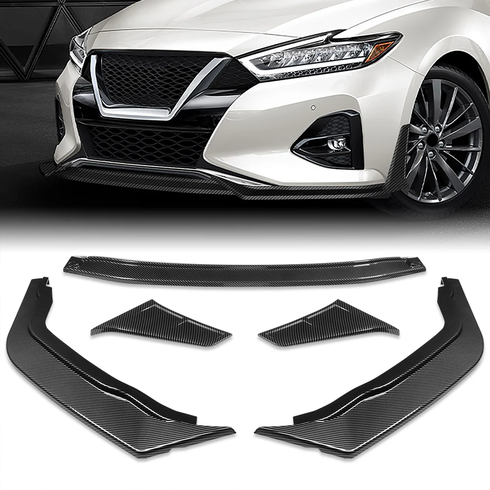 STP-Style For 2019-2024 Nissan Maxima Front Bumper Splitter Spoiler Lip 5PCS -Carbon Look Style - Image 7