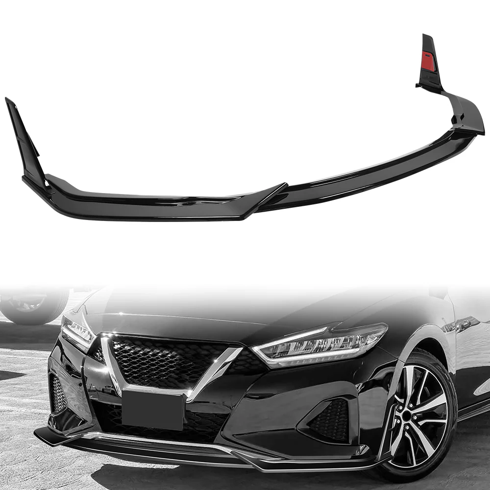 STP-Style For 2019-2024 Nissan Maxima Front Bumper Splitter Spoiler Lip 5PCS -Painted Black - Image 6