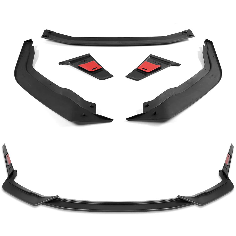 STP-Style For 2019-2024 Nissan Maxima Front Bumper Splitter Spoiler Lip 5PCS -Unpainted Matte Black - Image 5