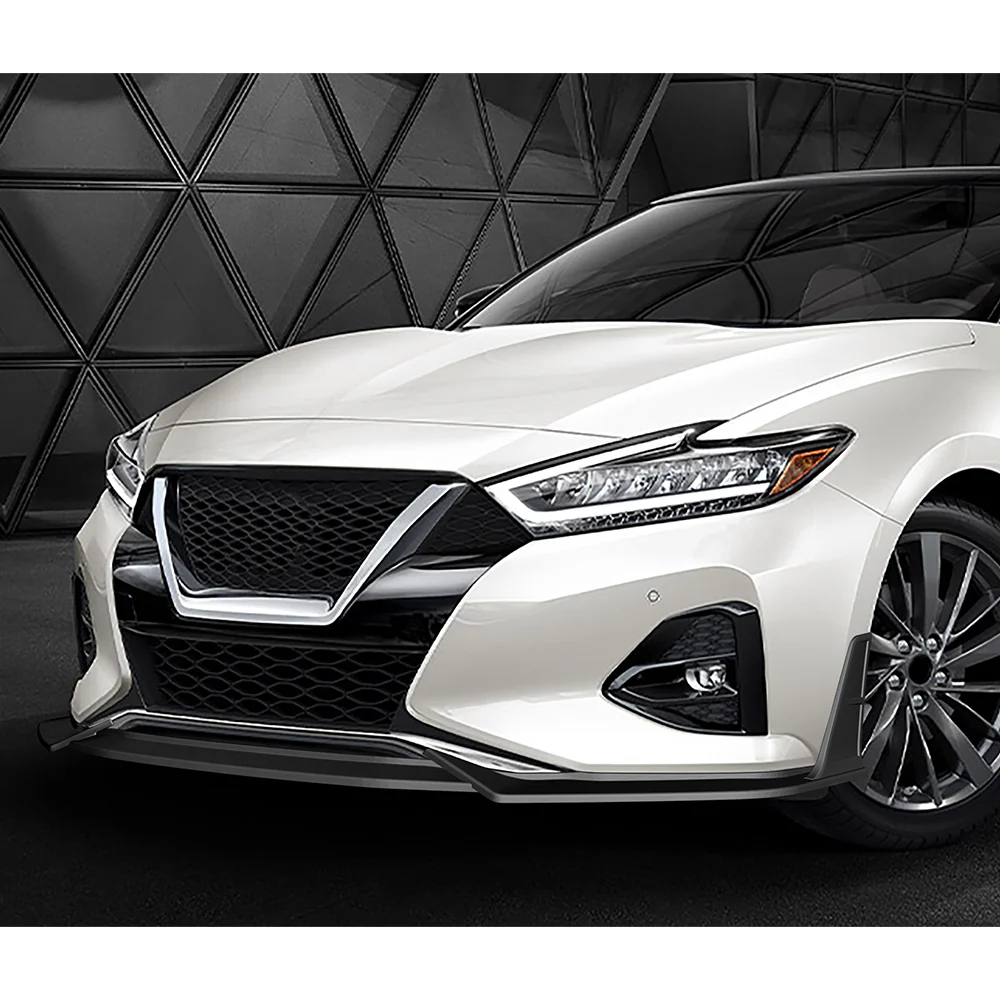 STP-Style For 2019-2024 Nissan Maxima Front Bumper Splitter Spoiler Lip 5PCS -Unpainted Matte Black - Image 8