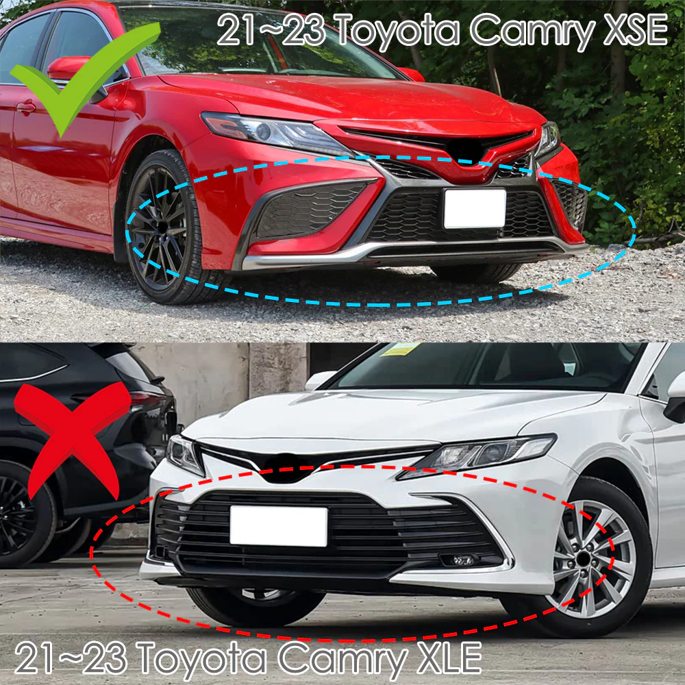 STP-Style For 2021 2022 2023 2024 Toyota Camry SE XSE Front Bumper Lower Lip Splitter -Carbon Fiber Look - Image 8