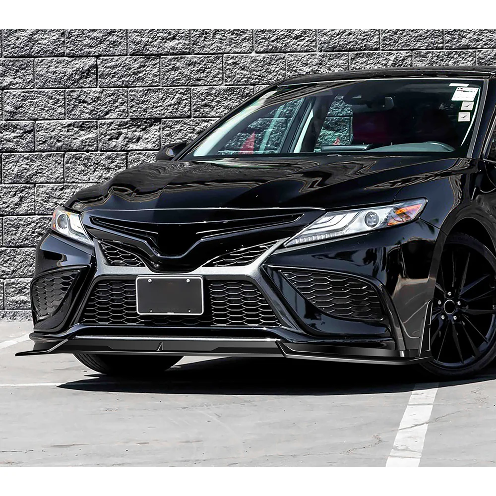 STP-Style For 2021 2022 2023 2024 Toyota Camry SE XSE Front Bumper Lower Lip Splitter -Painted Black - Image 6