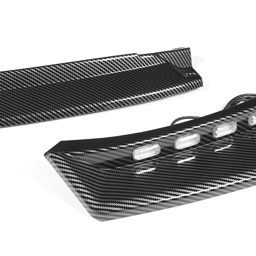 STP-Style For 2021 2022 2023 2024 Toyota Camry SE XSE Front Bumper Lower Lip Splitter With LED Sequential Light -Carbon Fiber Look - Image 2
