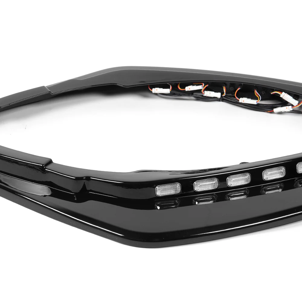 STP-Style For 2021 2022 2023 2024 Toyota Camry SE XSE Front Bumper Lower Lip Splitter With LED Sequential Light -Painted Black - Image 3