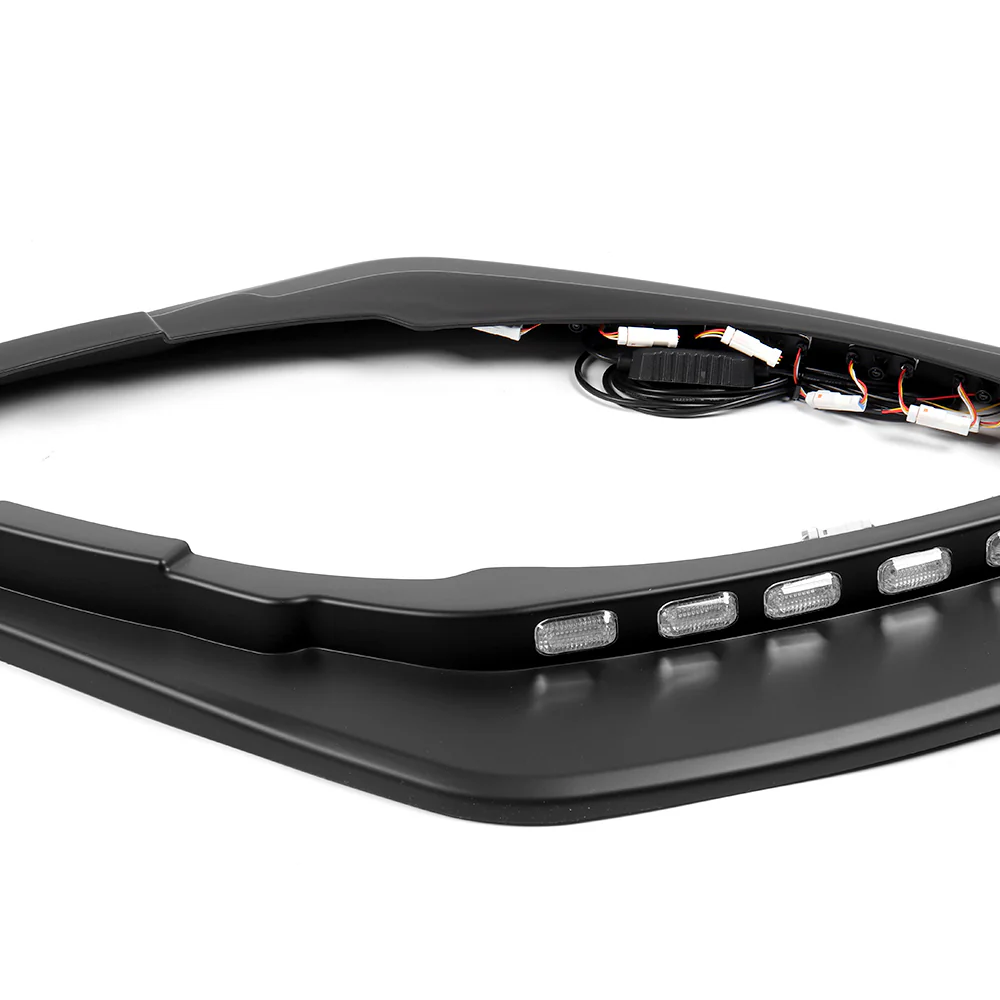 STP-Style For 2021 2022 2023 2024 Toyota Camry SE XSE Front Bumper Lower Lip Splitter With LED Sequential Light -Unpainted Matte Black - Image 3