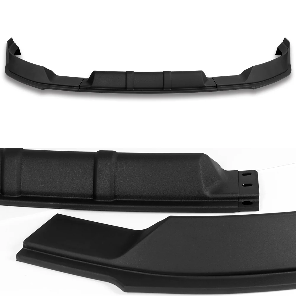 STP-Style For 2021-2023 Ford F150 Front Bumper Splitter Spoiler Lip 3PCS -Unpainted Black - Image 2