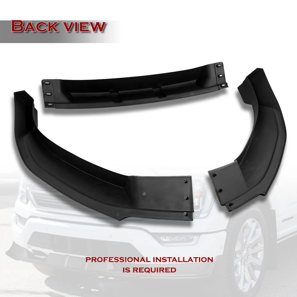 STP-Style For 2021-2023 Ford F150 Front Bumper Splitter Spoiler Lip 3PCS -Unpainted Black - Image 5