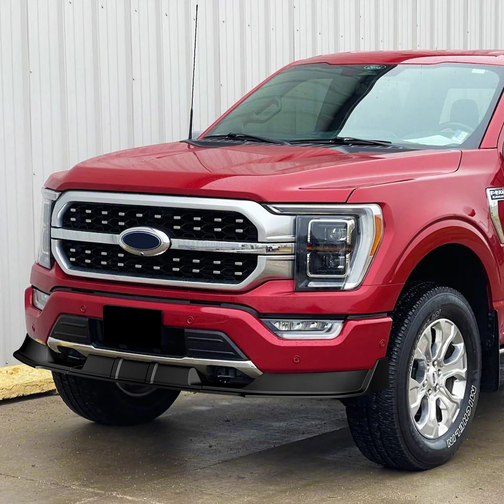 STP-Style For 2021-2023 Ford F150 Front Bumper Splitter Spoiler Lip 3PCS -Unpainted Black - Image 6