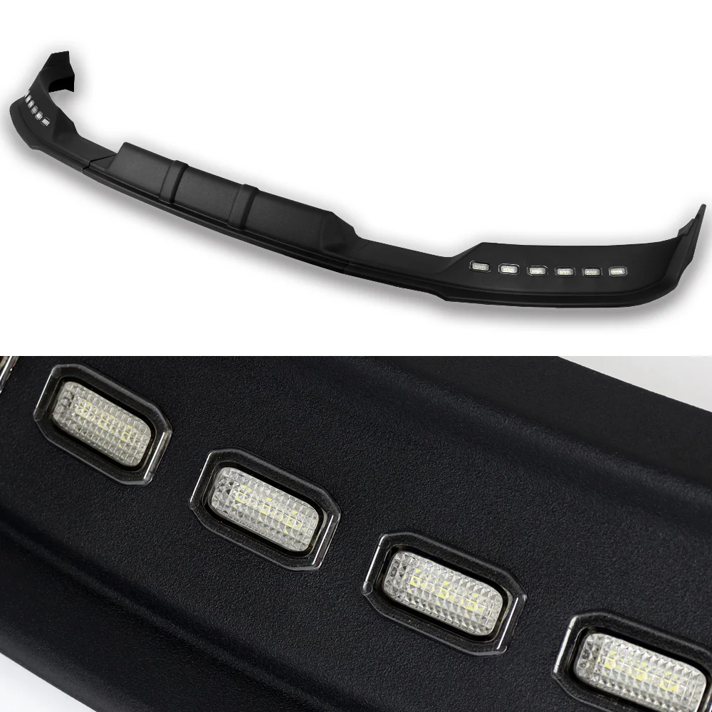 STP-Style For 2021-2023 Ford F150 Front Bumper Splitter Spoiler Lip 3PCS -Black With LED Sequential Running Lights - Image 4