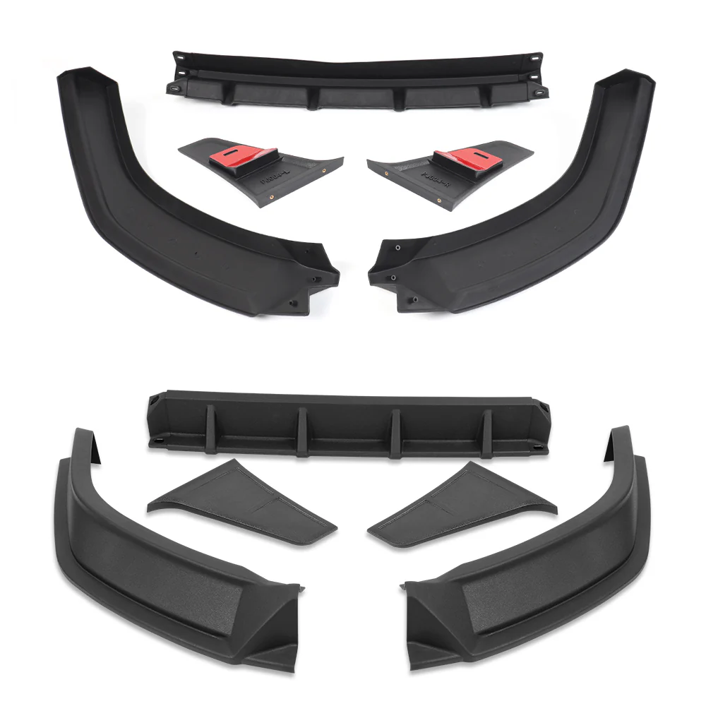 STP-Style For 2022-2024 Ford Maverick Front Bumper Splitter Spoiler Lip 5PCS -Unpainted Matte Black - Image 5