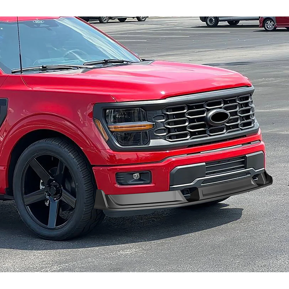 STP-Style For 2024 2025 2026 Ford F150 F-150 Front Bumper Lower Lip Splitter -Unpainted Matte Black - Image 5