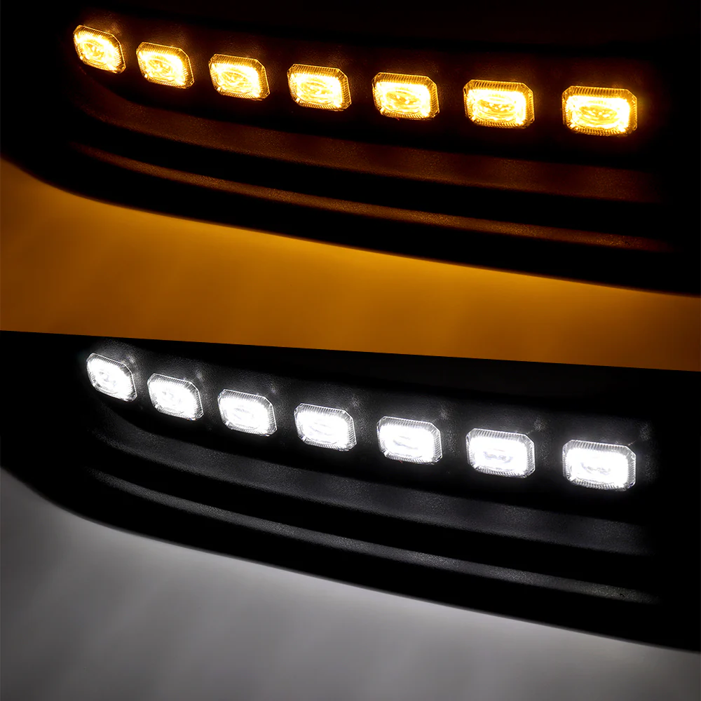 STP-Style For 2024 2025 2026 Ford F150 F-150 Front Bumper Lower Lip Splitter With LED Sequential Light -Unpainted Matte Black - Image 5
