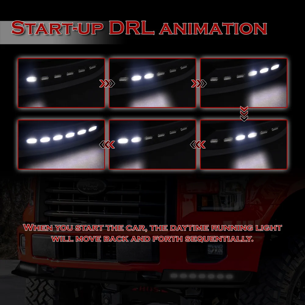 STP-Style For 2025 2026 2027 Ford Maverick XL Pickup Front Bumper Lower Lip Splitter With LED Sequential Light -Unpainted Matte Black - Image 10