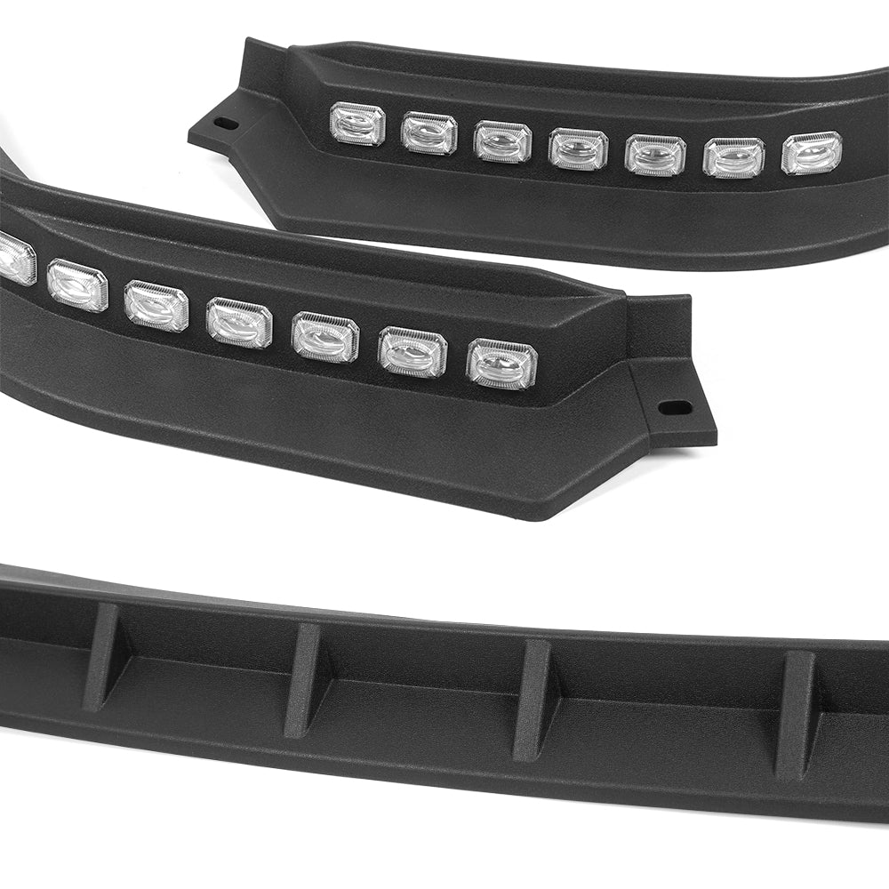 STP-Style For 2025 2026 2027 Ford Maverick XL Pickup Front Bumper Lower Lip Splitter With LED Sequential Light -Unpainted Matte Black - Image 2